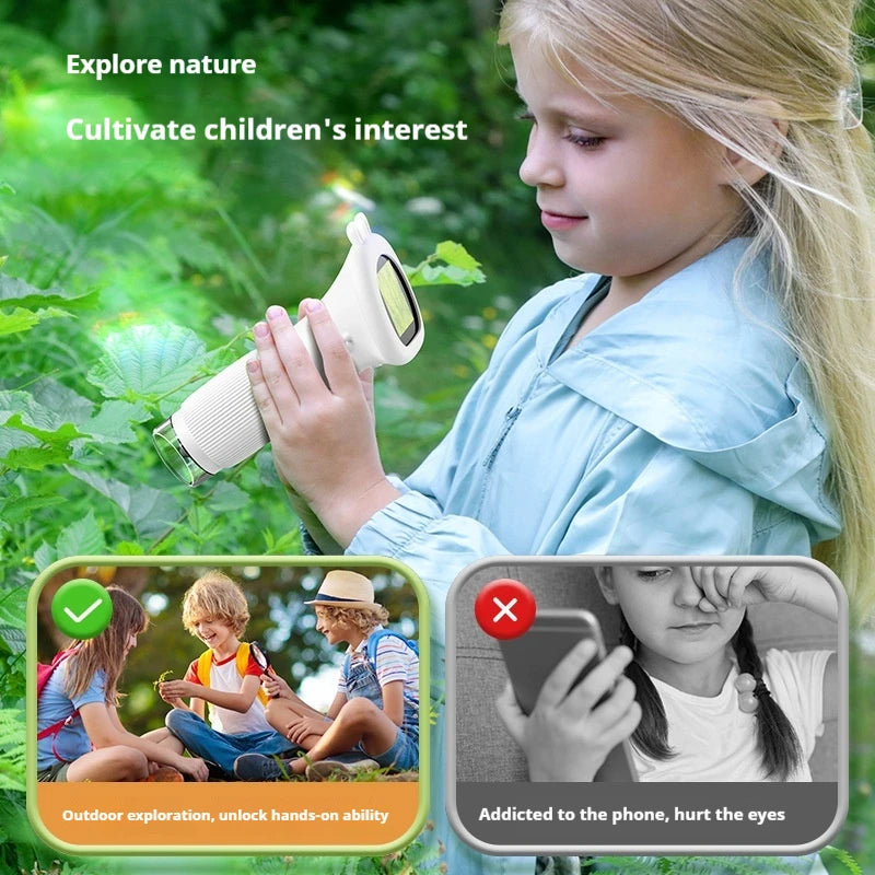 Kids Handheld Optical Microscope – 500X Portable Mini Science Kids Science Microscope Axl