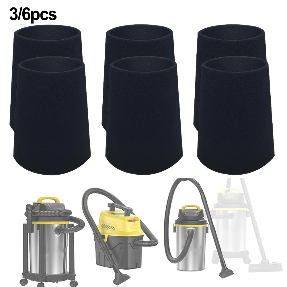 Reusable Foam Filter for 1–5 Gal Wet Dry Vacuums | 3 or 6 Pack Vacuum Foam Filter Axl
