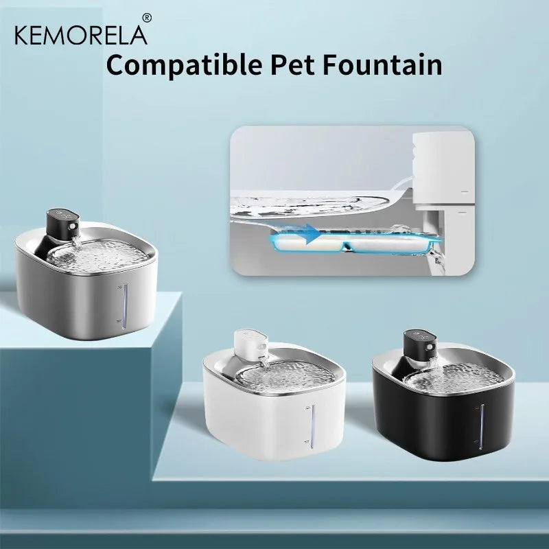 KEMORELA Pet Fountain Filter Sponge Replacements 10/12 PCS – 4L Fountain Filter Sponge Axl