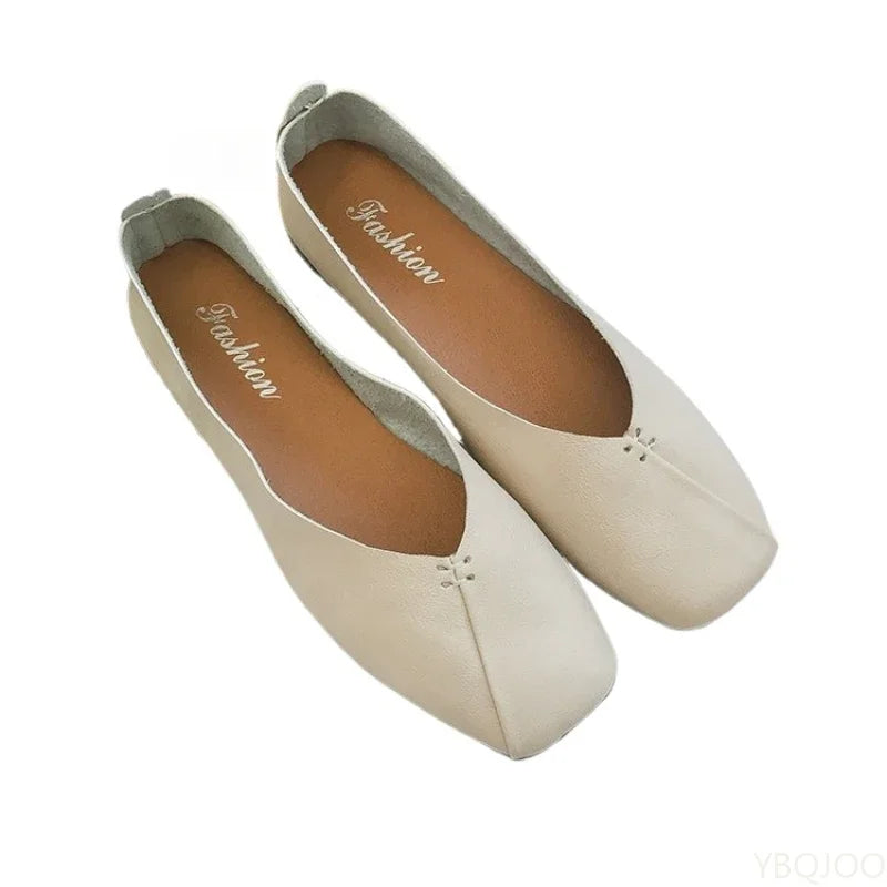 Women's Square Toe Slip-On Flats – Elegant Casual Shoes Women's Flat Shoes Axl