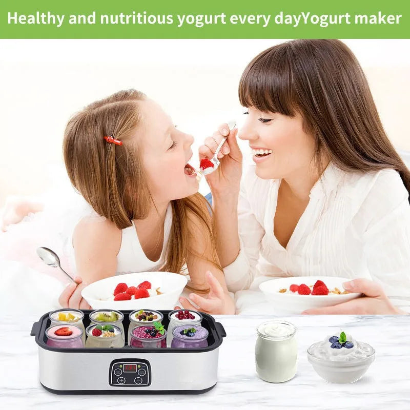 BALASHOV Automatic Yogurt Maker – 8-Jar Ice Cream & Pudding Yogurt Maker Axl