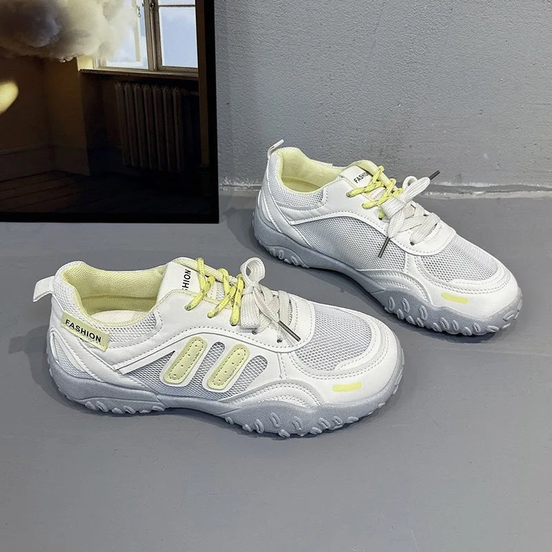 Women's Chunky Sneakers – Breathable Mesh Anti-Slip Thick Sole Chunky Sneakers Axl yellow 36