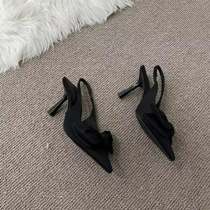 Butterfly Knot Slingback Heels – Pointed Toe Women's Pumps Slingback Heel Pumps Axl 35 black
