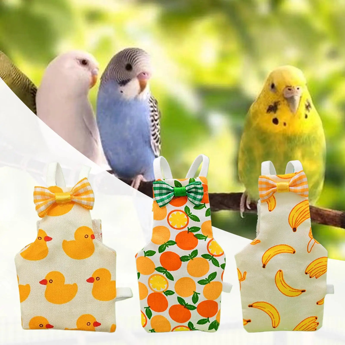 3-Pack Washable Bird Diapers – Breathable Parrot Nappy Suit Bird Diaper Suit Axl