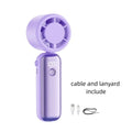 USB Rechargeable Mini Handheld Fan – 199 Speeds & Display Handheld Fan Axl Purple