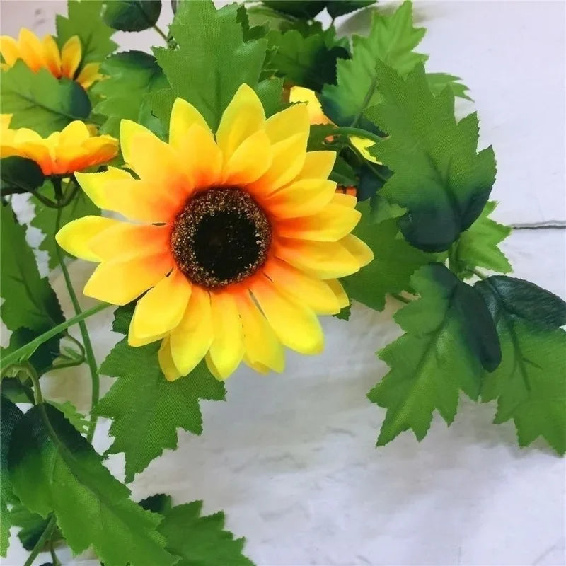 Artificial Sunflower Garland 260cm – Silk Floral Vine Decor Artificial Flower Garland Axl 2pcs