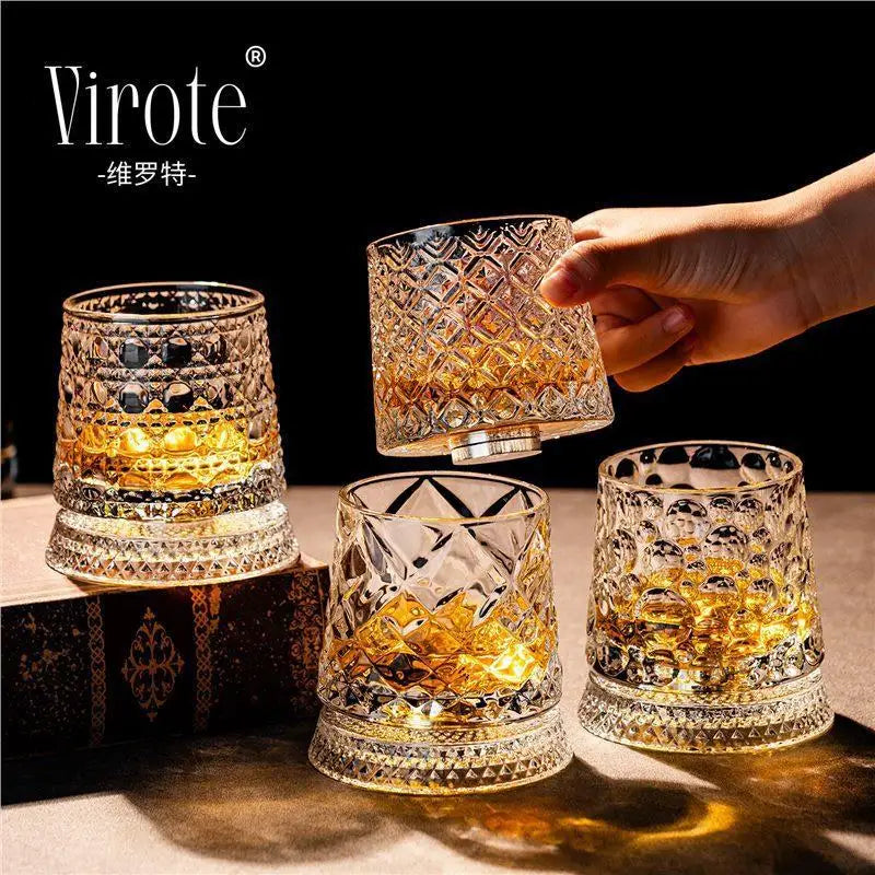 Tumbler Rotating Wine Glass – Non-Spill Swivel Whiskey Cup Swivel Drinkware Axl