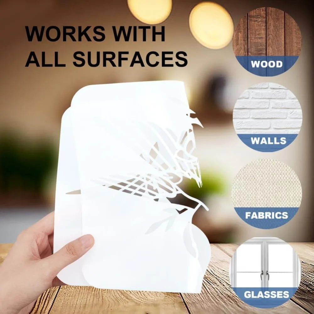 Dragon Stencils A4 2-Pack + Brush – Reusable DIY Craft Templates Craft Stencil Kit Axl