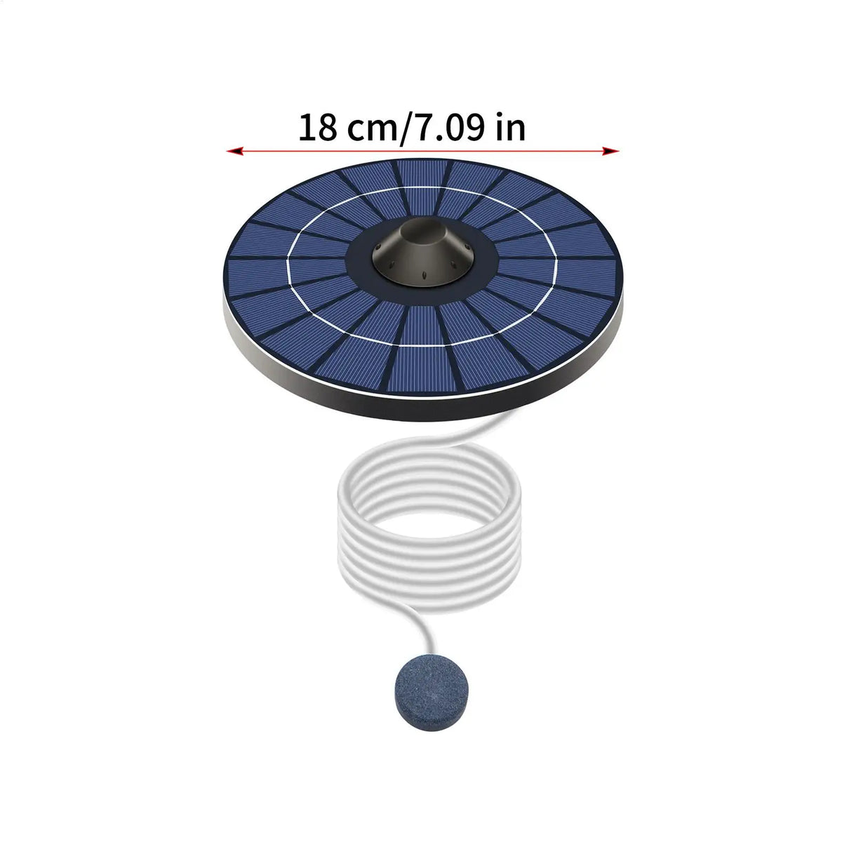 Solar Floating Pond Aerator – Oxygen Pump with Bubble Stone Solar Pond Aerator Axl