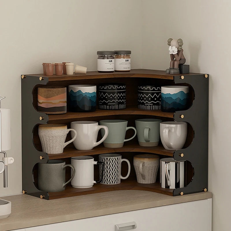Nordic 3-Tier Corner Storage Shelf – Wood Desk Organizer Rack Corner Storage Shelf Axl