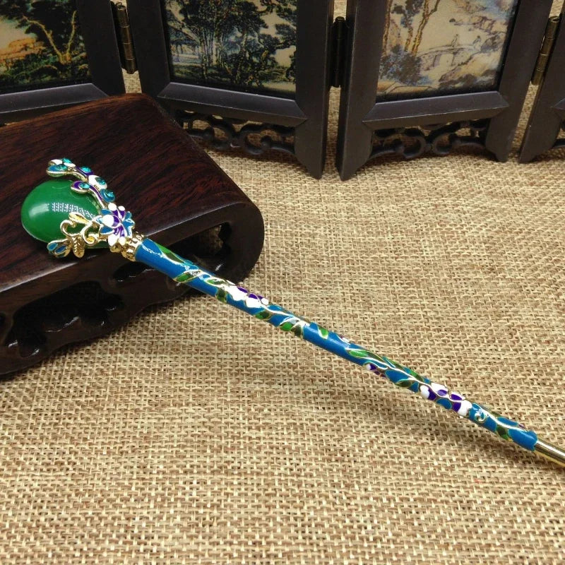 Retro Imitation Jade Hair Stick – Vintage Alloy Hairpin for Women Vintage Hair Stick Axl