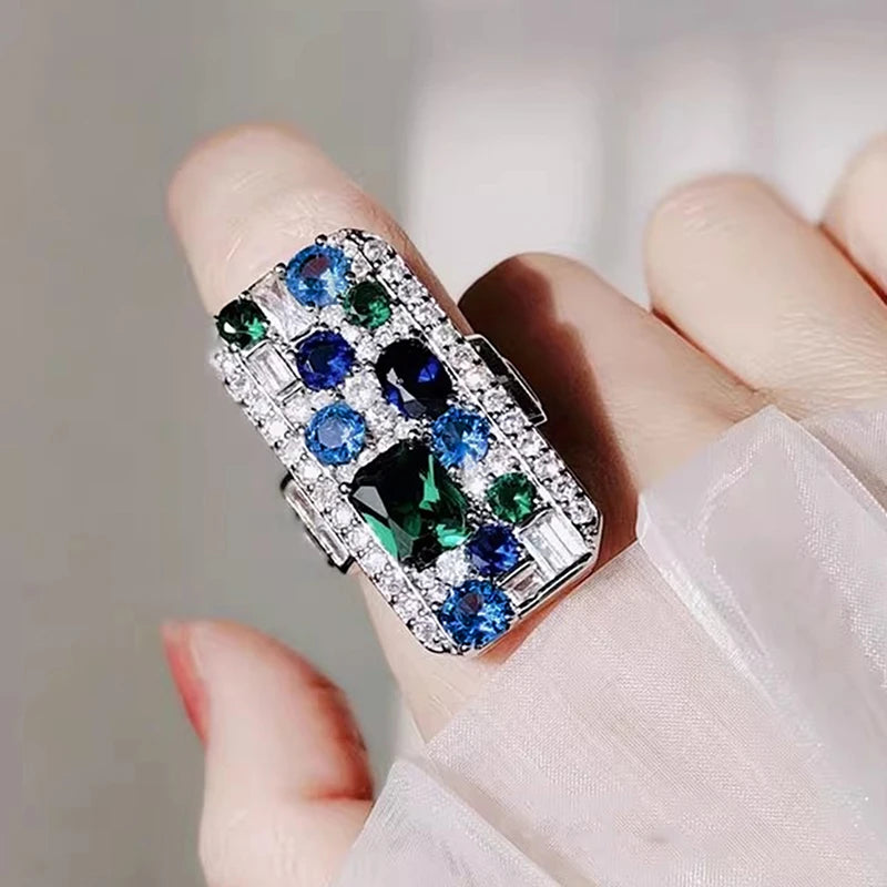 Huitan Cubic Zirconia Ring – Sparkling Women's Fashion Jewelry Fashion Ring Axl
