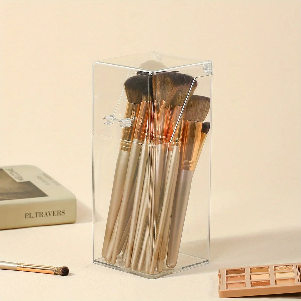 Clear Acrylic Makeup Brush Organizer – Large Capacity Storage Makeup Brush Organizer Axl