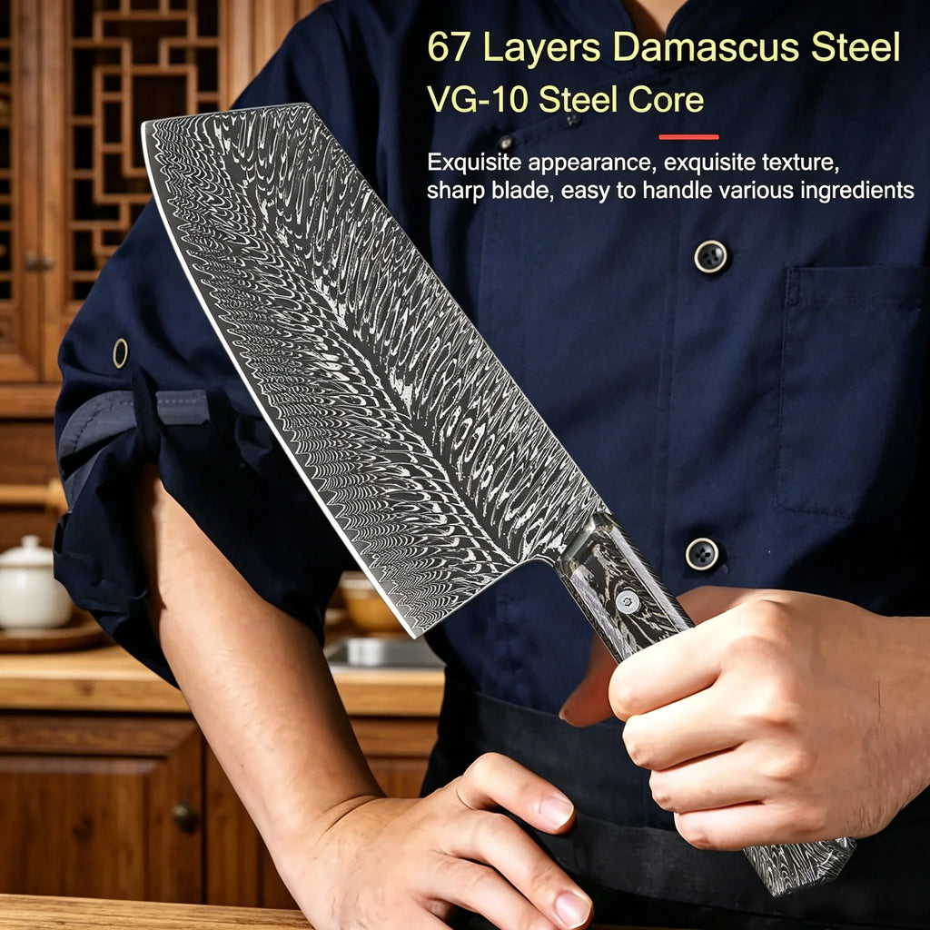 Damascus Steel Chef Knife – Sharp Multipurpose Kitchen Knife Damascus Chef Knife Axl