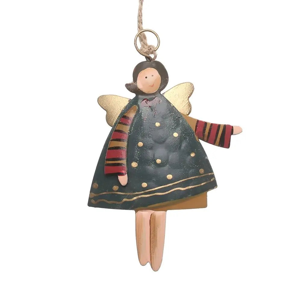 Wrought Iron Christmas Hanging Ornaments – Angel & Santa Christmas Ornament Axl 3-D