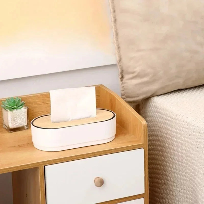 Natural Bamboo Tissue Holder & Napkin Storage Box Napkin Holder Axl