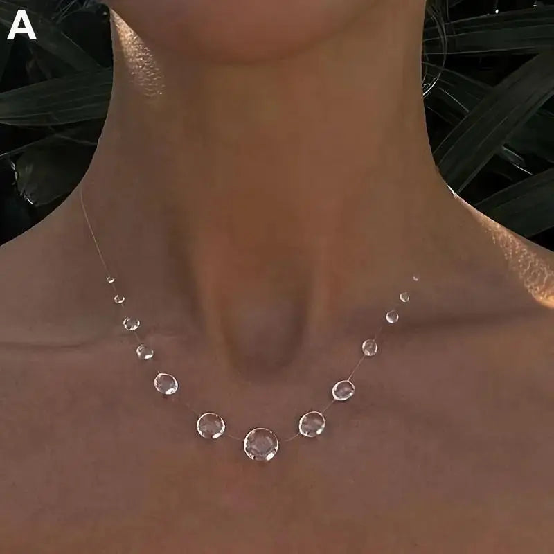 Clear Dewdrop Necklace – Handmade Resin Water Drop Pendant Pendant Necklace Axl A