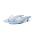 Women's Clear Jelly Slides – Square Toe Low Heel Summer Sandals Jelly Slide Sandals Axl Blue 38