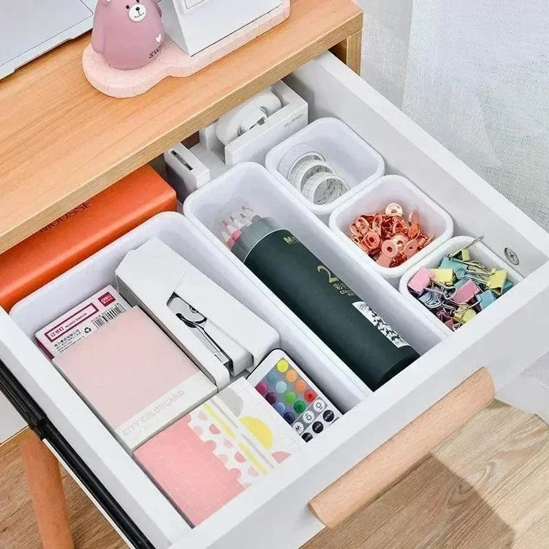8-Piece Plastic Drawer Organizer Set | Desk & Office Storage Drawer Organizer Set Axl
