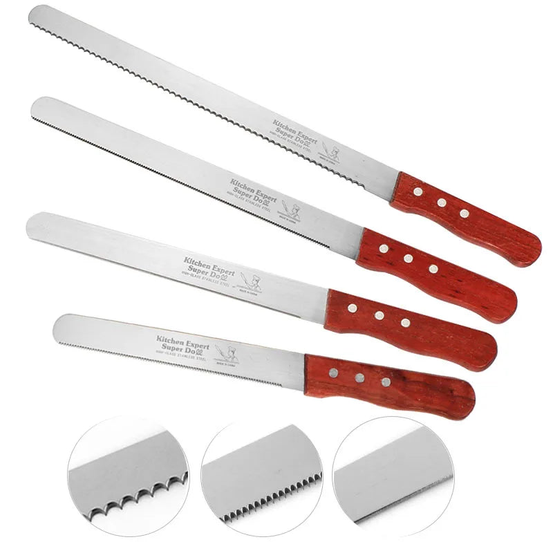 Stainless Steel Bread Knife 8–14 Inch | Serrated Cake Slicer Bread Knife Axl