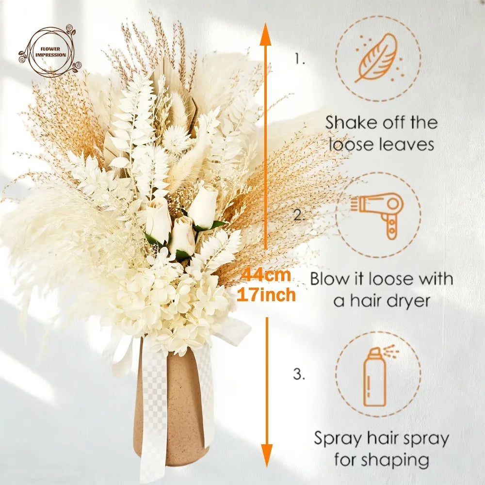 Dried Palm Leaf Bouquet – Wedding & Home Décor Flowers Dried Flower Bouquet Axl