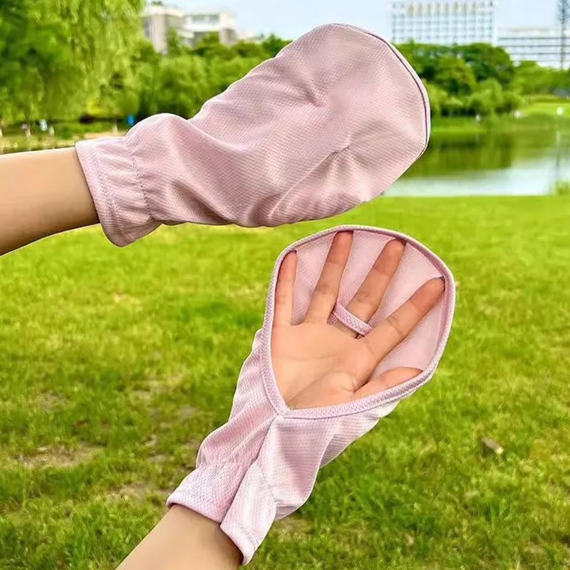 UV Protection Sunscreen Gloves – Breathable Cycling Gloves Sun Protection Gloves Axl Pink