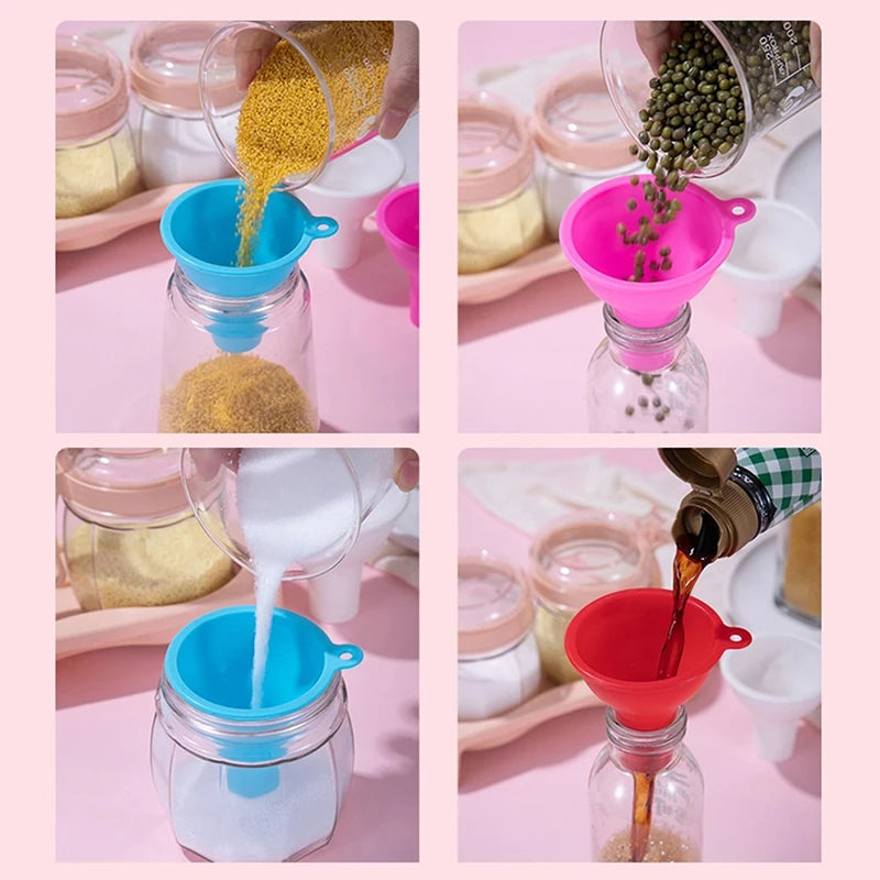 8cm Wide-Mouth Food Grade Silicone Kitchen Funnel Kitchen Funnel Axl