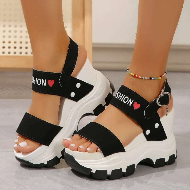 Women's Platform Gladiator Wedge Sandals – Chunky High Heel Platform Wedge Sandals Axl