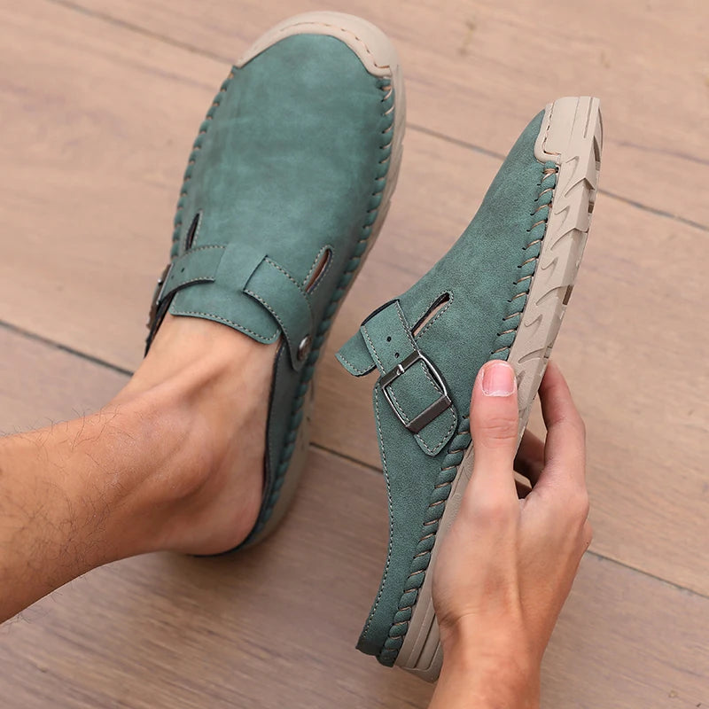 Women's Closed-Toe Anti-Slip Flat Slippers – Indoor & Outdoor Flat Slippers Axl green 43