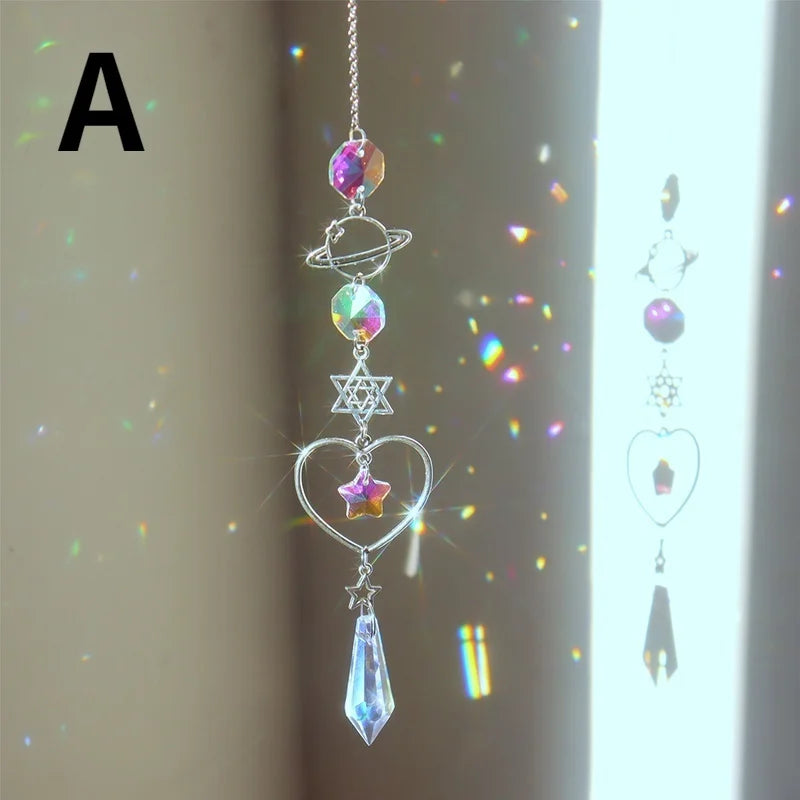 Crystal Wind Chime Sun Catcher – Rainbow Prism Hanging Decor Crystal Wind Chime Axl 38cm