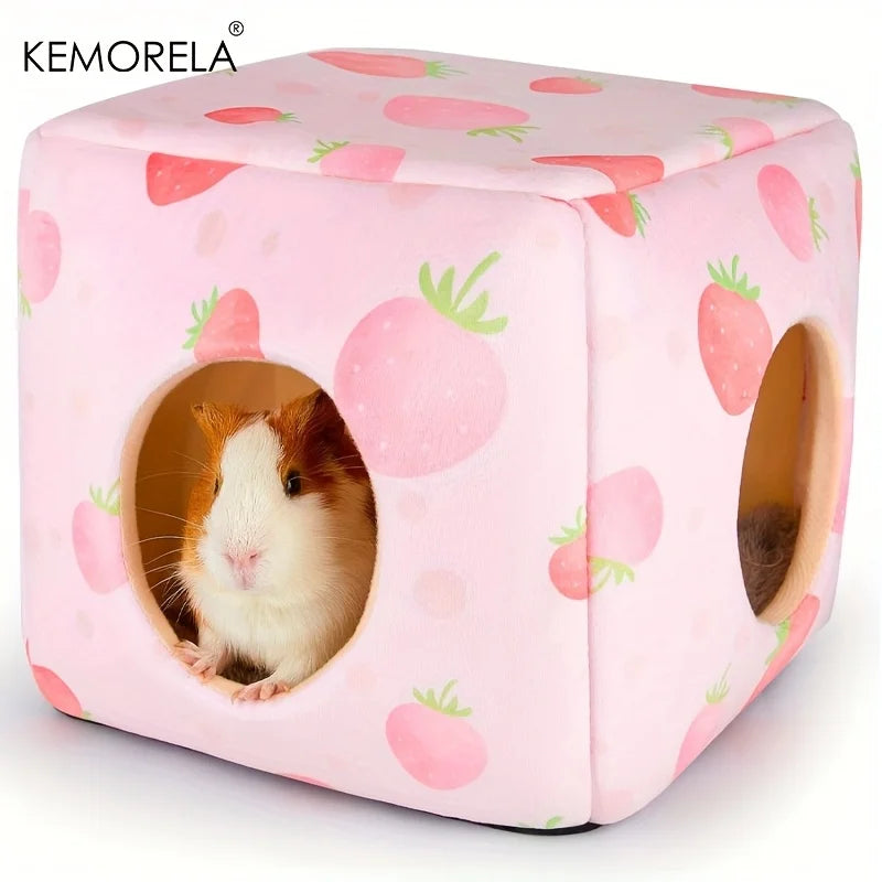 Washable Guinea Pig Hideout Bed | Small Pet House for Rabbits & Hamsters Small Pet Hideout Bed Axl Pink
