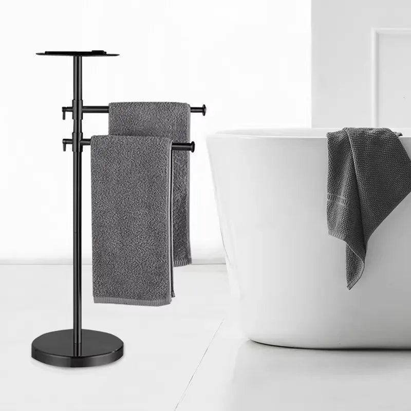 Rotating Stainless Steel Freestanding Towel Rack | Modern Bath Standing Towel Rack Axl
