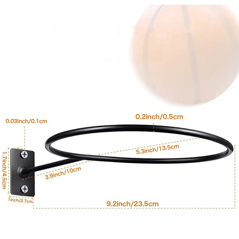 Wall-Mounted Ball Display Shelf – Steel Sports Ball Holder Rack Ball Display Rack Axl onesize
