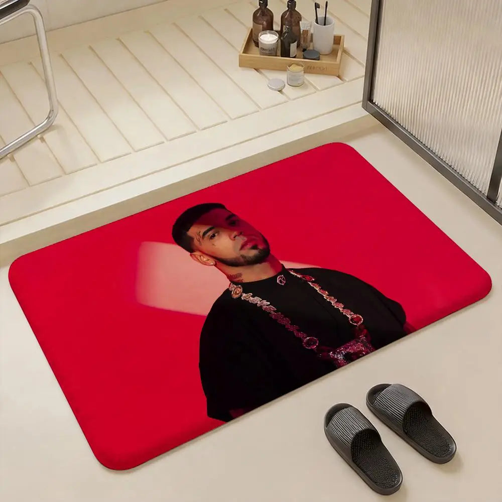 Anuel AA Flannel Floor Mat – Non-Slip Soft Plush Indoor Rug Printed Floor Mat Axl