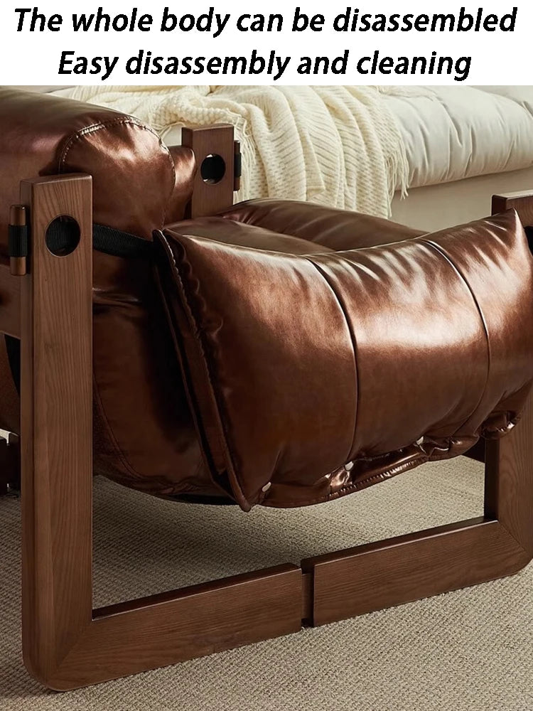 Luxury Faux Leather Armchair – Modern Single Lounge Chair Leather Lounge Armchair Axl
