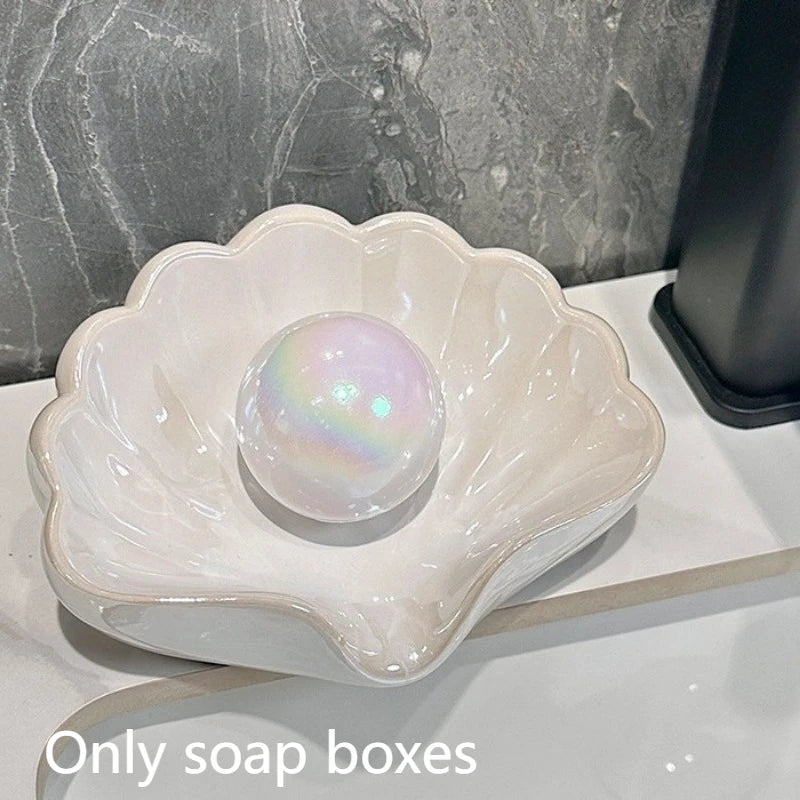No-Drill Soap Dish with Auto Drainage – Modern Plastic Soap Box Soap Dish Axl WHITE-1pcs