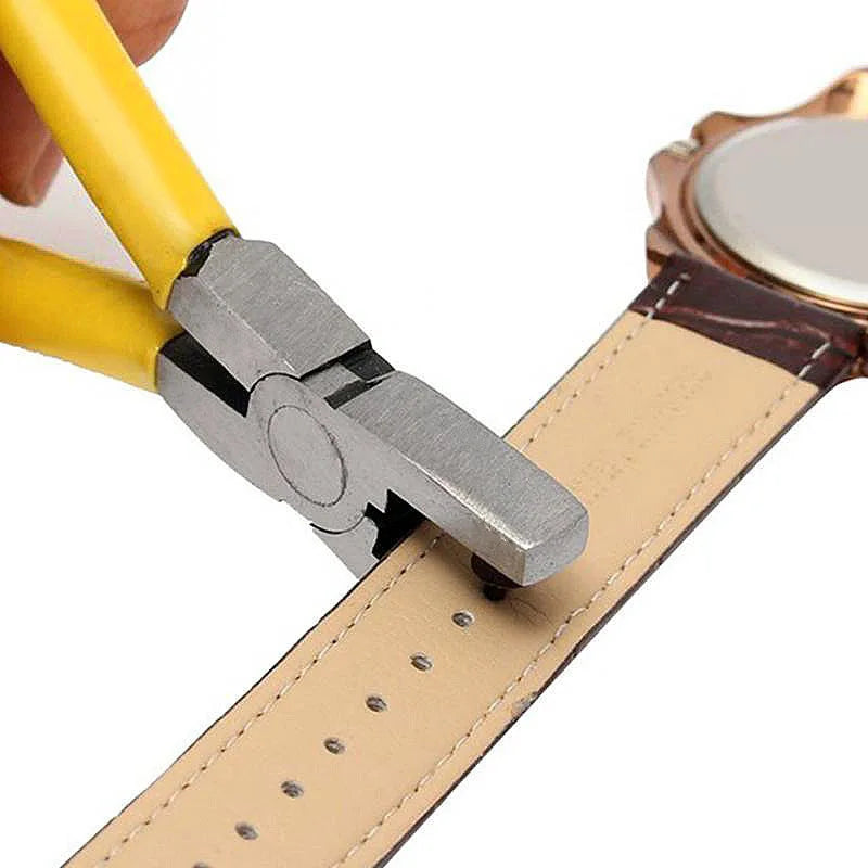 5-Inch Mini Leather Strap Punch Pliers | DIY Hole Punching Tool Leather Punch Pliers Axl YELLOW