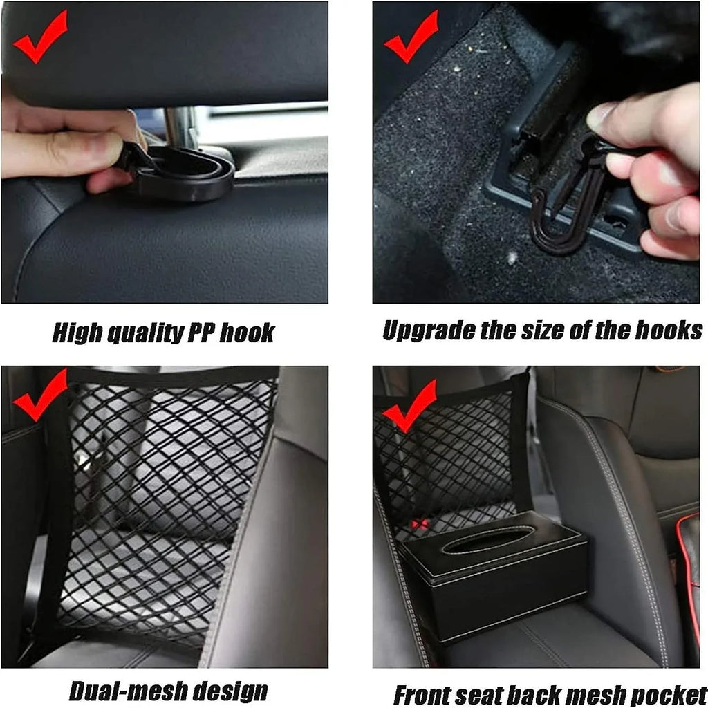 Auto-Adjust Pet Car Safety Barrier – Back Seat Mesh Guard Pet Car Barrier Axl
