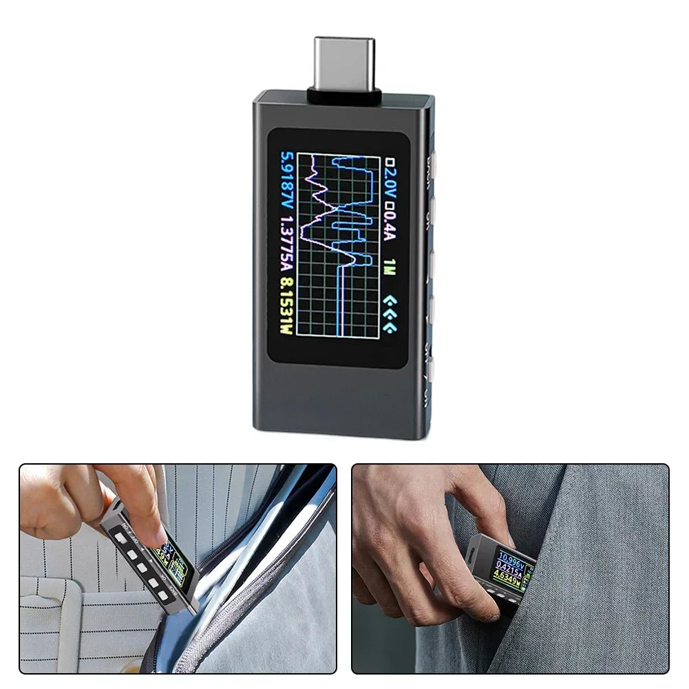 0–40V LCD Voltmeter Ammeter – Fast Charge & Ripple Tester Digital Multimeter Tester Axl