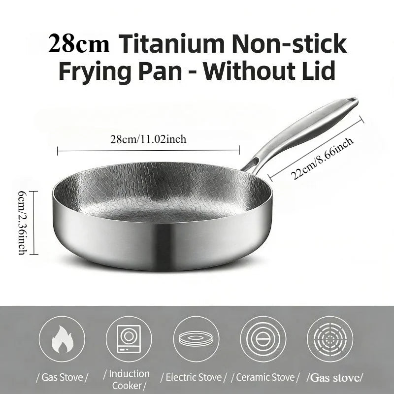 KEMORELA Titanium Non-Stick Frying Pan 20/24/28cm Skillet Titanium Frying Pan Axl 28cm