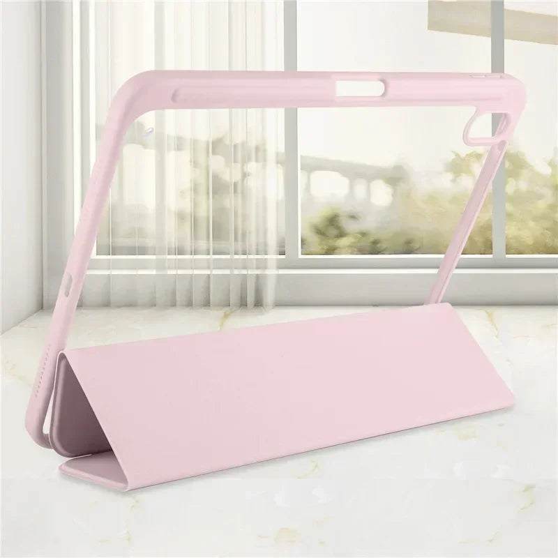 iPad Case with Pen Holder Trifold Clear Back Cover 9.7–11" iPad Folio Case Axl