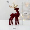 Glitter Reindeer Elk Flocked Christmas Tree Pendant Ornament Christmas Tree Ornament Axl Red