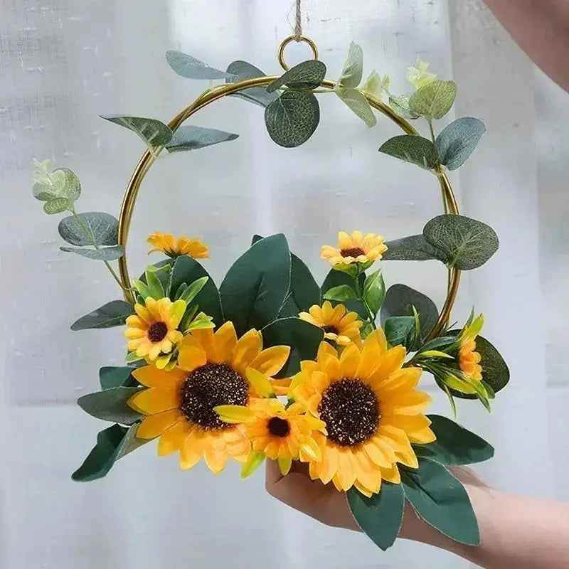 Sunflower Metal Wreath Iron Wall Décor – Home & Garden Metal Wall Wreath Axl