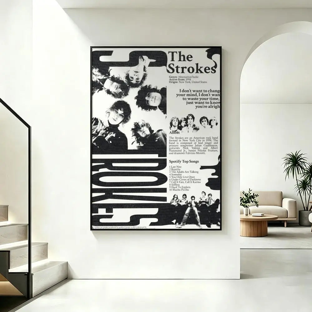 The Strokes Band HD Poster – Waterproof Sticky Wall Art Decor Music Band Poster Axl