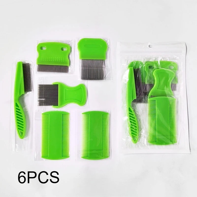 Pet Grooming Comb Set – Dog & Cat Dematting & Flea Combs Pet Grooming Comb Axl Green-6pcs