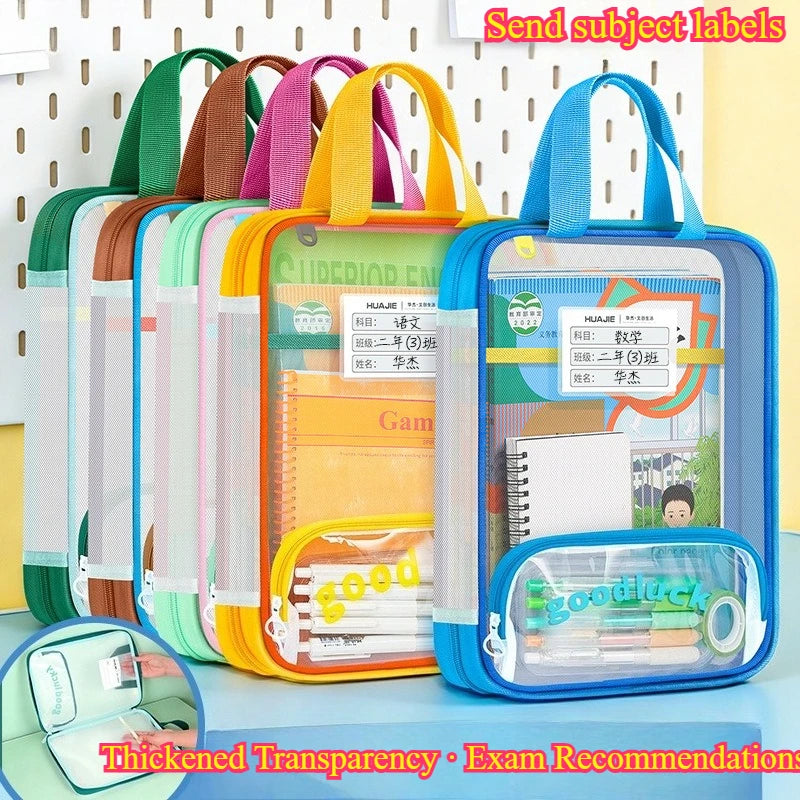 Color Block 3-Layer School Tutoring Bag with Pencil Pouch School Tutoring Bag Axl