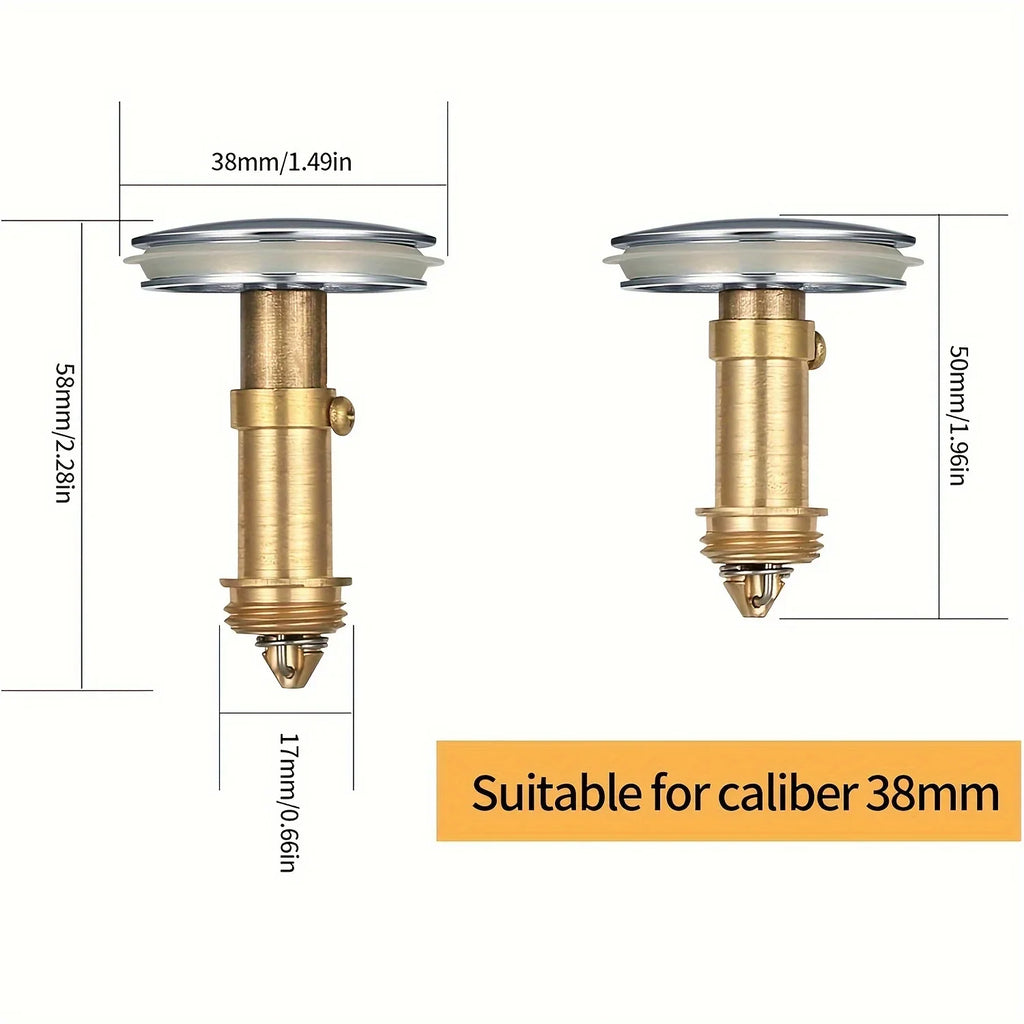 Universal Brass Spring-Loaded Sink Stopper & Drain Plug Sink Drain Stopper Axl