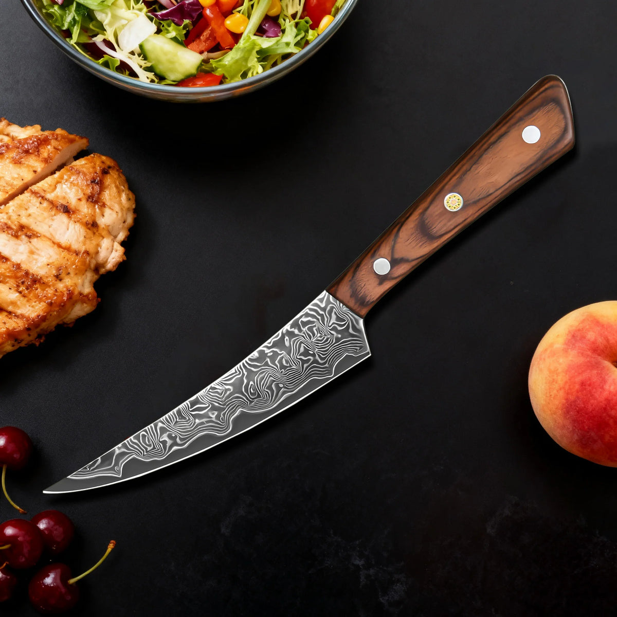 Damascus Steel Kiritsuke Knife Blade – DIY Chef Knife Making Damascus Knife Blade Axl Boning Knife-1PC