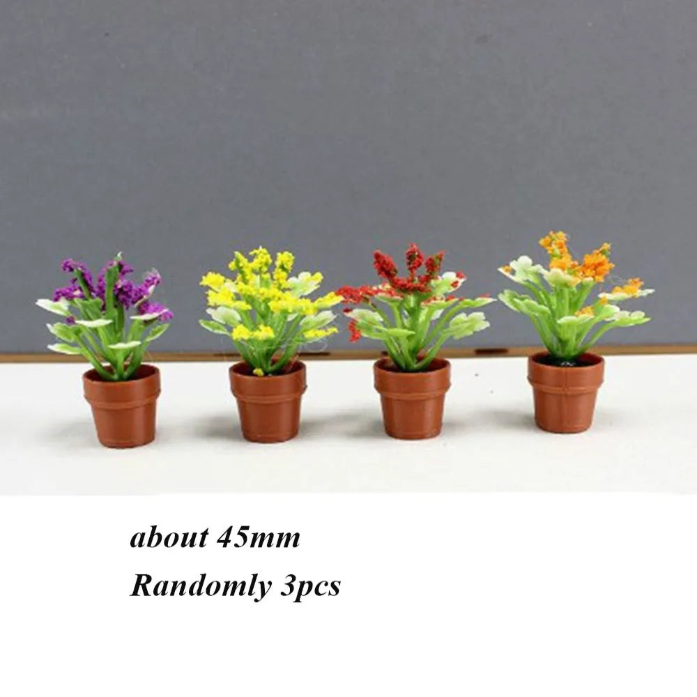 3-Pack 1:12 Dollhouse Miniature Potted Plants & Bonsai Decor Dollhouse Accessories Axl 5