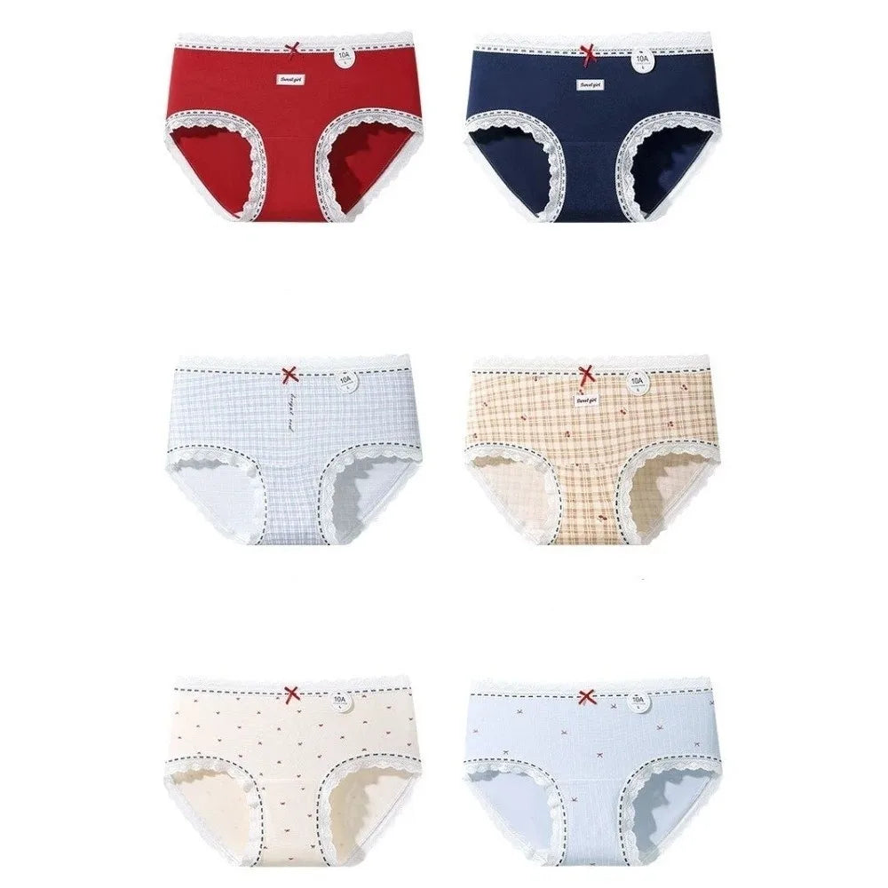 Women's Mid-Rise Cotton Lace Bow Briefs – Soft Daily Underwear Women's Briefs Axl